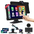 Schermo portatile 4k per auto 9 pollici hd touch screen wireless car play con telecamera di backup controllo vocale fm wifimirror link per apple carplay/android auto