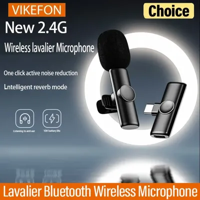 Professional Wireless Lavalier Microphone For iPhone iPad Android TikTok Live Broadcast Gaming