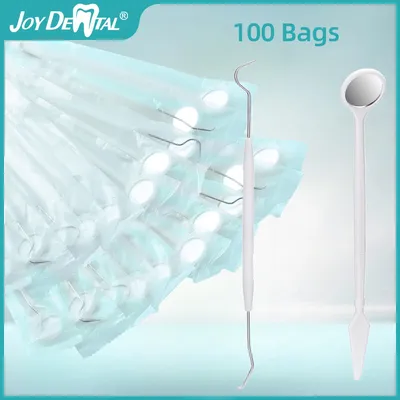 100 Sets Dental Disposable Instrument kit Mirror and Explorer Probe Tooth Whitening Oral Hygiene