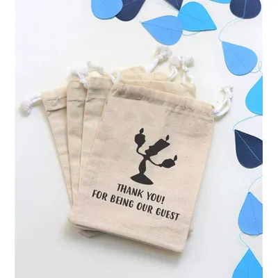 25pcs Beauty and the beast personalized favors welcome wedding favor bags custom birthday bridal