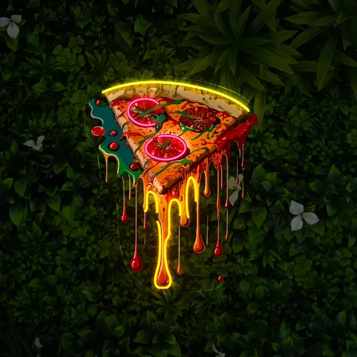 Pizza Artwork Neon Sign, Fast Food Business Wall Art Decor, Dimmable Bar, Beer Club