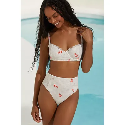 Celandine Pippa Trimmed High-Waist Bikini Bottoms