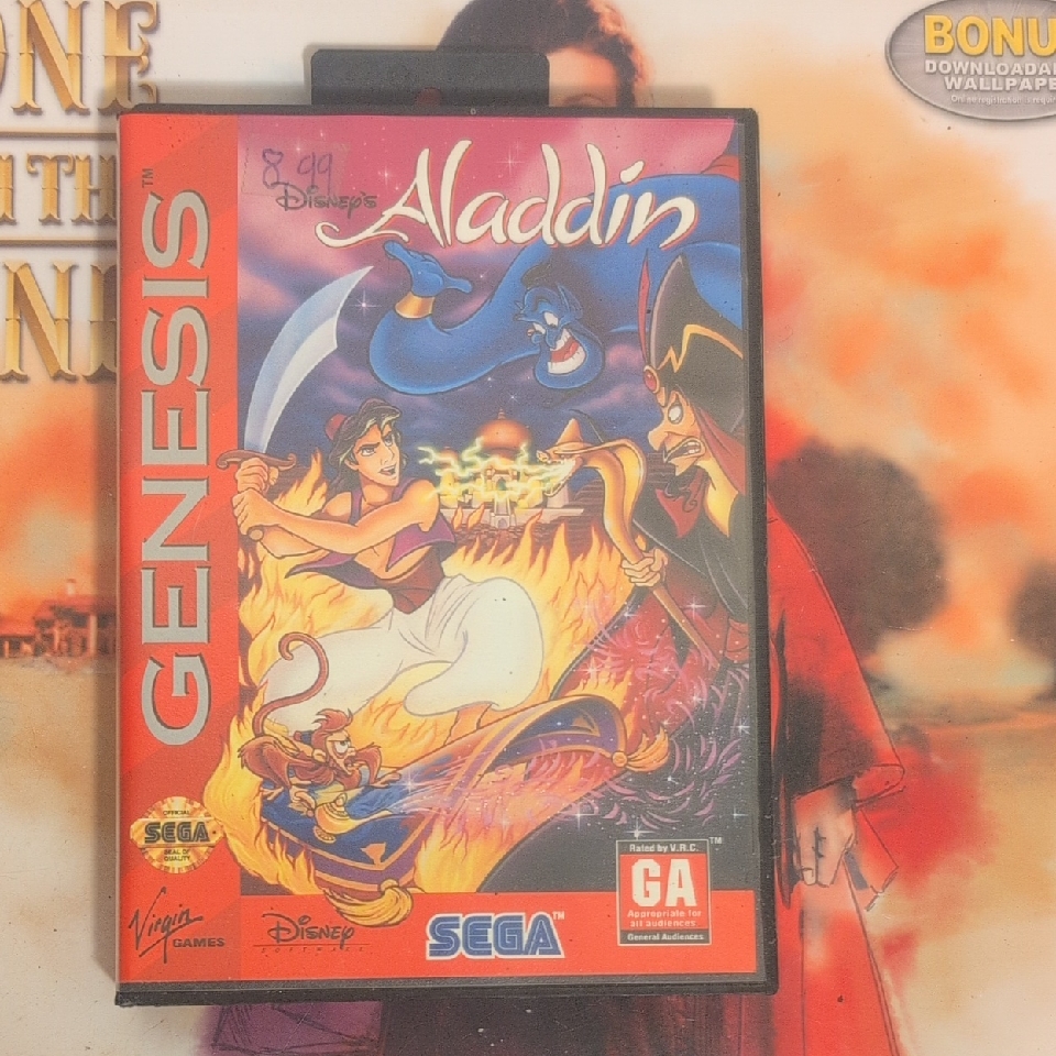 Disney Video Games & Consoles | Disney Aladdin Sega Genesis Video Game 1993 90's Vintage Retro | Color: Blue/Red | Size: Os