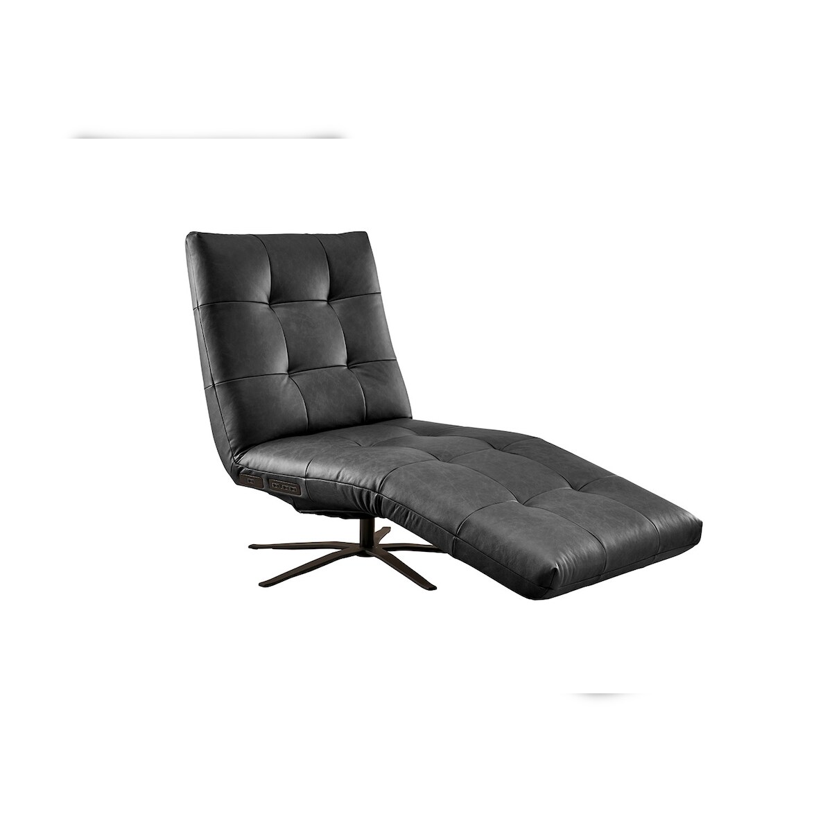 KAWOLA Relaxliege LETICIA motorisch mit Akku Leder schwarz Image
