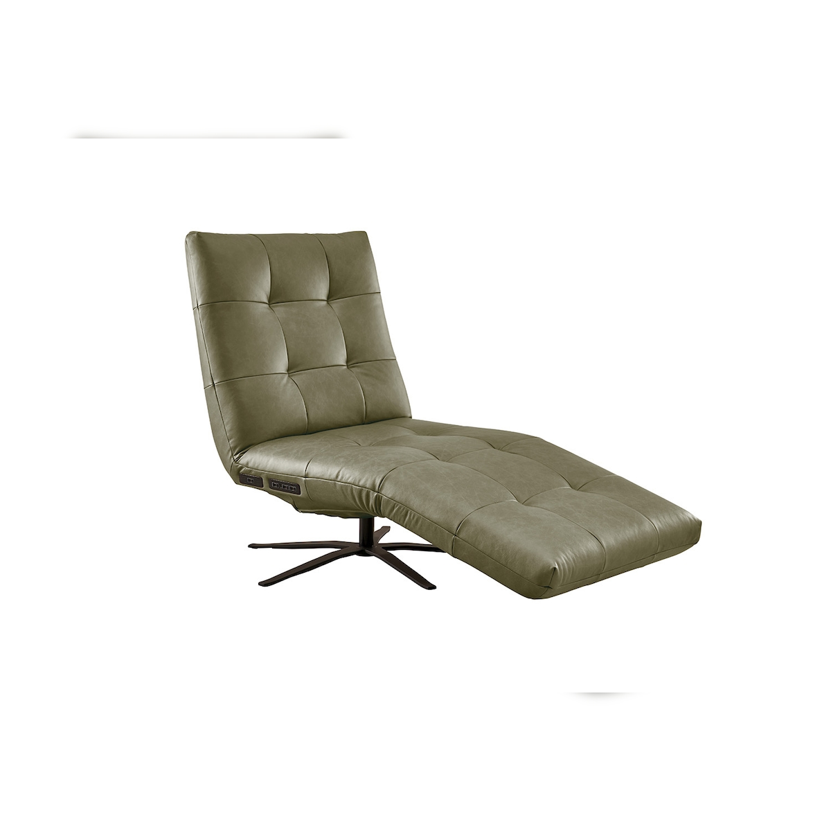 KAWOLA Relaxliege LETICIA motorisch Leder olivgrün Image