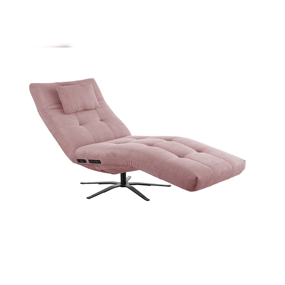 KAWOLA Relaxliege LETICIA motorisch mit Nackenkissen Feincord rosa Image