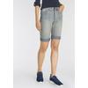 Jeansbermudas ARIZONA, Damen, Gr. 52, N-Gr, blau (blau bleache), Denim/Jeans, Obermaterial: 79% Baumwolle, 19% Polyester, 2% Elasthan, vintage, Basic, schmal kniefrei, Jeans, schmale Passform, krempelbarer Saum, Usedwaschung, hohe Leibhöhe