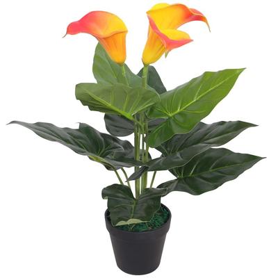 TEMU 1pc Lifelike Artificial Lily Potted Plant - 45cm, Decor Image