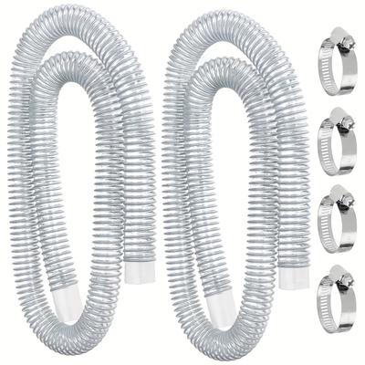 TEMU 1 Set White Pvc Kinkproof Swimming Pool Hoses, 1.25in Diameter, Compatible With 330/530/1000 Gph Filters, Pool Accessories Image
