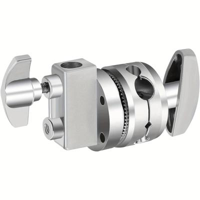 "TEMU Aluminum Alloy Multifunctional Heavy Duty 2.5 Inch Grip Head Swivel Head Clamp Holder Bracket Adapter With 1/2"", 1/4"", 3/8"", 5/8"" Mount For Light Stand, Extension Boom Arm, Photographic Equipment"