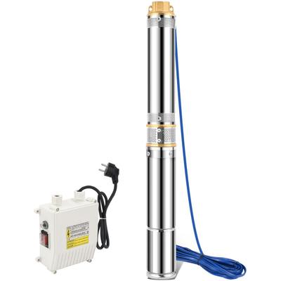 Tolletour - 4 Zoll 1100W Tiefbrunnenpumpe Brunnenpumpe 4000L/h Wasserpumpe Edelstahl Gartenpumpe Image