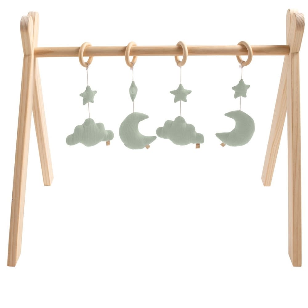 Arco didattico in legno con 4 giocattoli