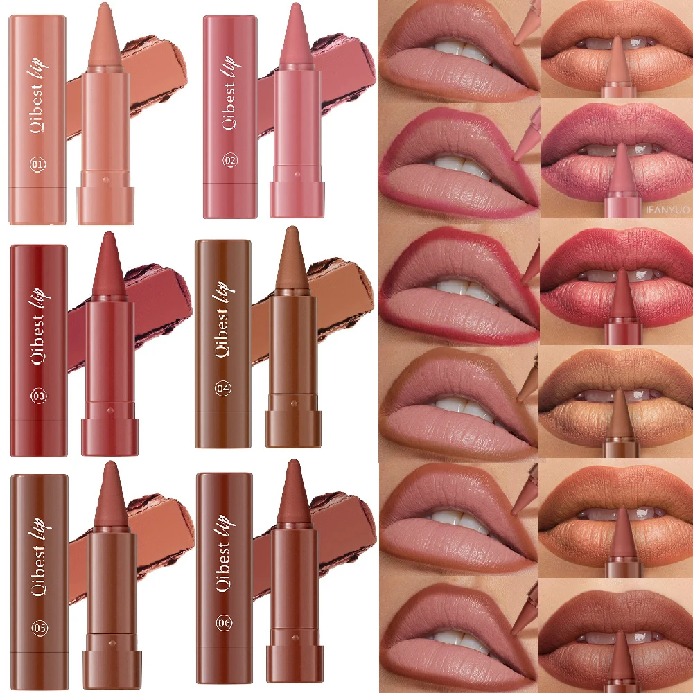 Samtmatter dunkelbrauner Lippenstift Twist Up Lip Liner Wasserdicht Sexy Red Contouring Tint Lipliner Crayon Lips Contour Makeup Image
