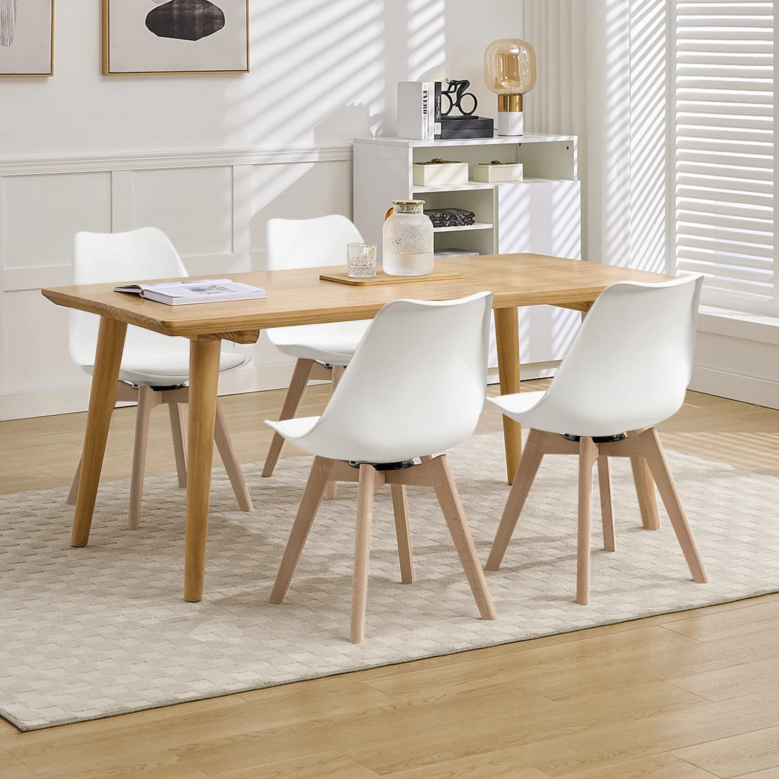 WOLTU 2 Teile/satz 360 Grad Drehbare Esszimmerstühle Ergonomische Freizeitstühle Gepolsterte Lounge-Stühle für Küche Esszimmer Dekor
