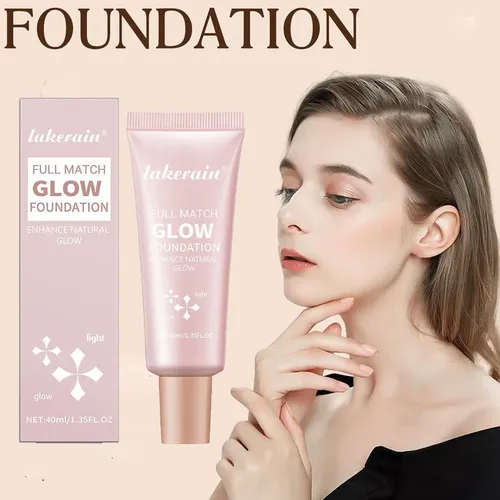 Lakerain Glow Foundation Natural Glow Enhancer, langanhaltender feuchtigkeitsspendender flüssiger Concealer, leichter Basis-Make-up-Highlighter