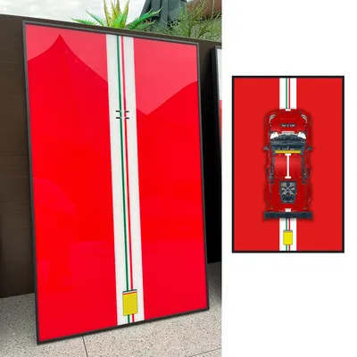 Display-Wallplatte für Lego Technic 42125 Ferrari 488 GTE, Sammlerstücke für Erwachsene für Lego-Auto-Wandhalterungsbausteine