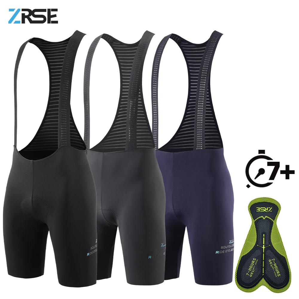 Herren-Radsport-Trägerhose, nahtlos, Outdoor-Bekleidung, Fahrradfahrt, 7-Stunden-gepolstert, Pro-Team-Reit-Trägerhose, atmungsaktive MTB-Radhose Image
