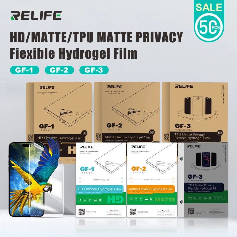 RELIFE GF-1 GF-2 GF-3 TPU-Hydrogelfolie für Filmschneidemaschine, Vollbildabdeckung, Displayschutzfolie ohne Aufladecode Image