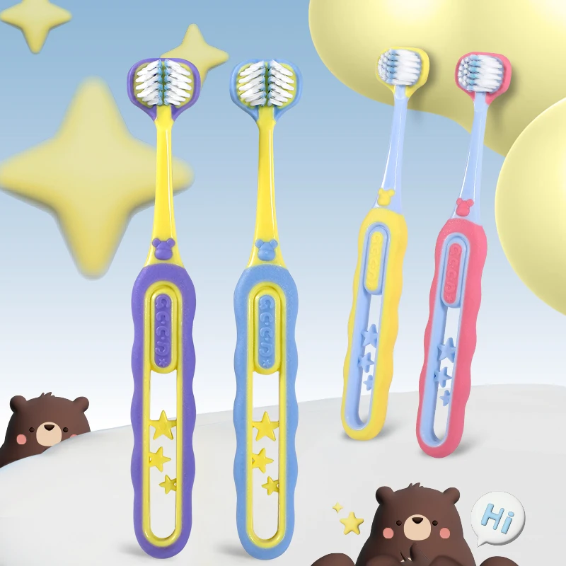 2er-Pack Kinderzahnbürste mit weichen Borsten, Zahnfleischschutz und hohlem, rutschfestem Bürstengriff Image