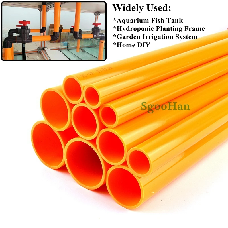 2 stücke Orange OD 20 ~ 50mm PVC Rohr Aquarium Aquarium Rohr Hause Garten DIY Bewässerung System Bewässerung armaturen 49 ~ 50 cm Lange Image