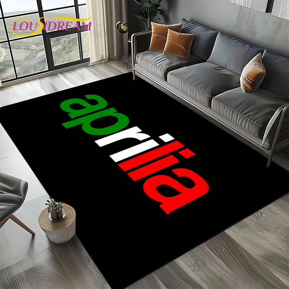 2025, Aprilia Racing Car Logo, Motorrad-Teppich, Teppich für Schlafzimmer, Wohnzimmer, Zuhause, Sofa, Dekoration, Kinderspiel, Dekor, Bodenmatte, Geschenk