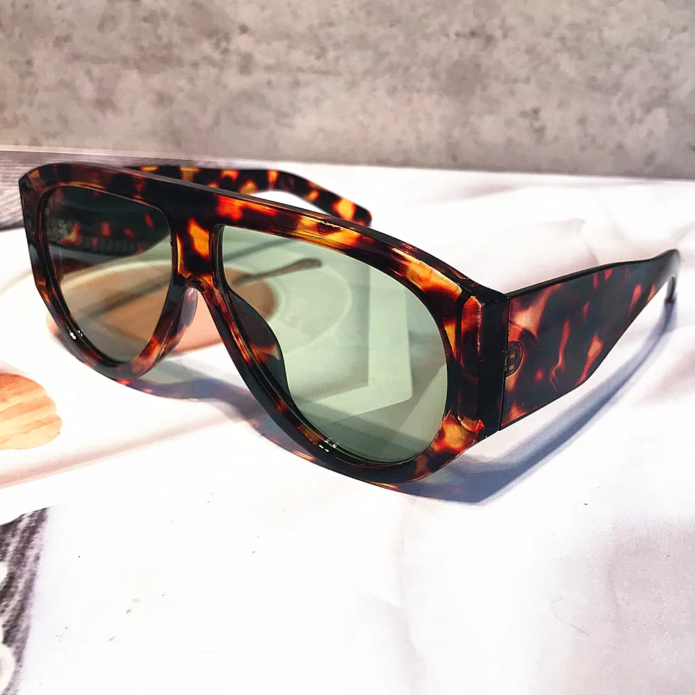 Neue Mode-Sonnenbrille für Herren, Vintage, übergroß, oval, grün, braun, Farbverlauf, Sonnenbrille, Damen, trendige, elegante Farbtöne, UV400