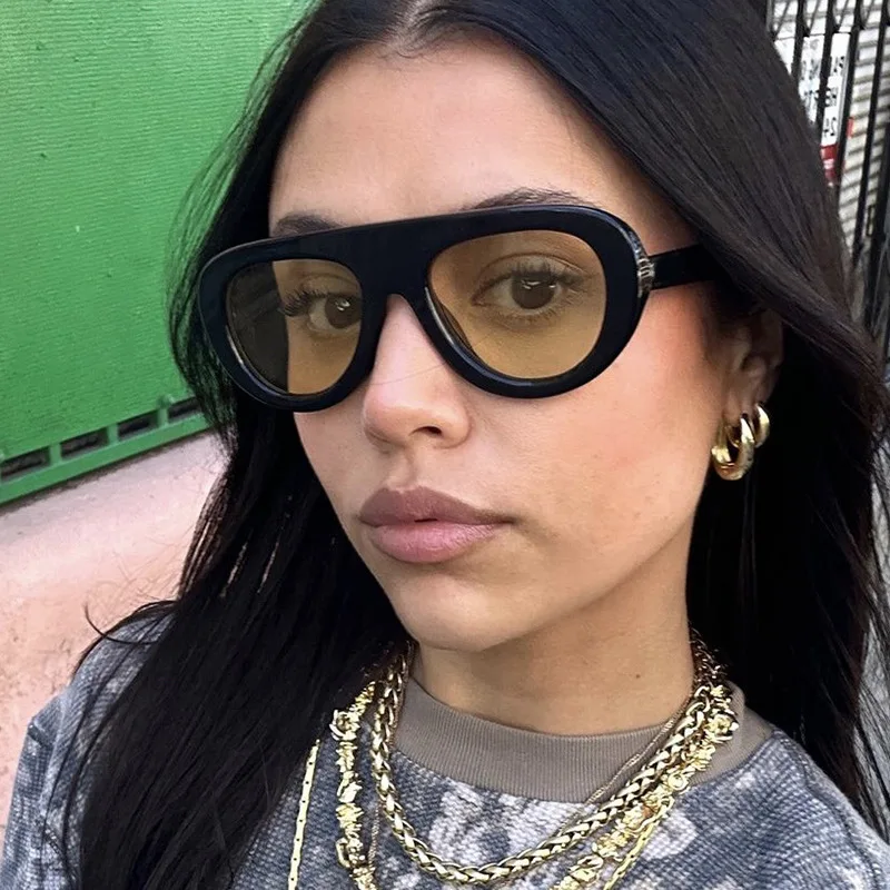 JNPCXI Vintage Pilot Frauen Sonnenbrille Mode Schwarz Orange Shades UV400 Männer Trend Punk Sonnenbrille Image