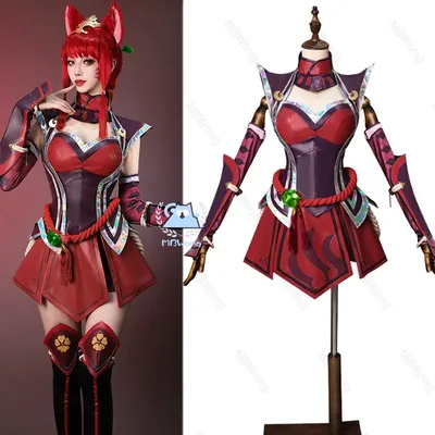Spiel LOL Foxfire Ahri Cosplay Kostüm The Nine Tailed Fox Ahri Foxfire Cosplay Outfit Rollenspiel Image