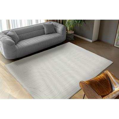 Teppich OBSESSION "Interstellar 501", weiß, B:160cm H:25mm L:230cm, Polyester, Teppiche, Uni Farben, modernes Design, Hoch-Tief Effekt, Wohnzimmer Image