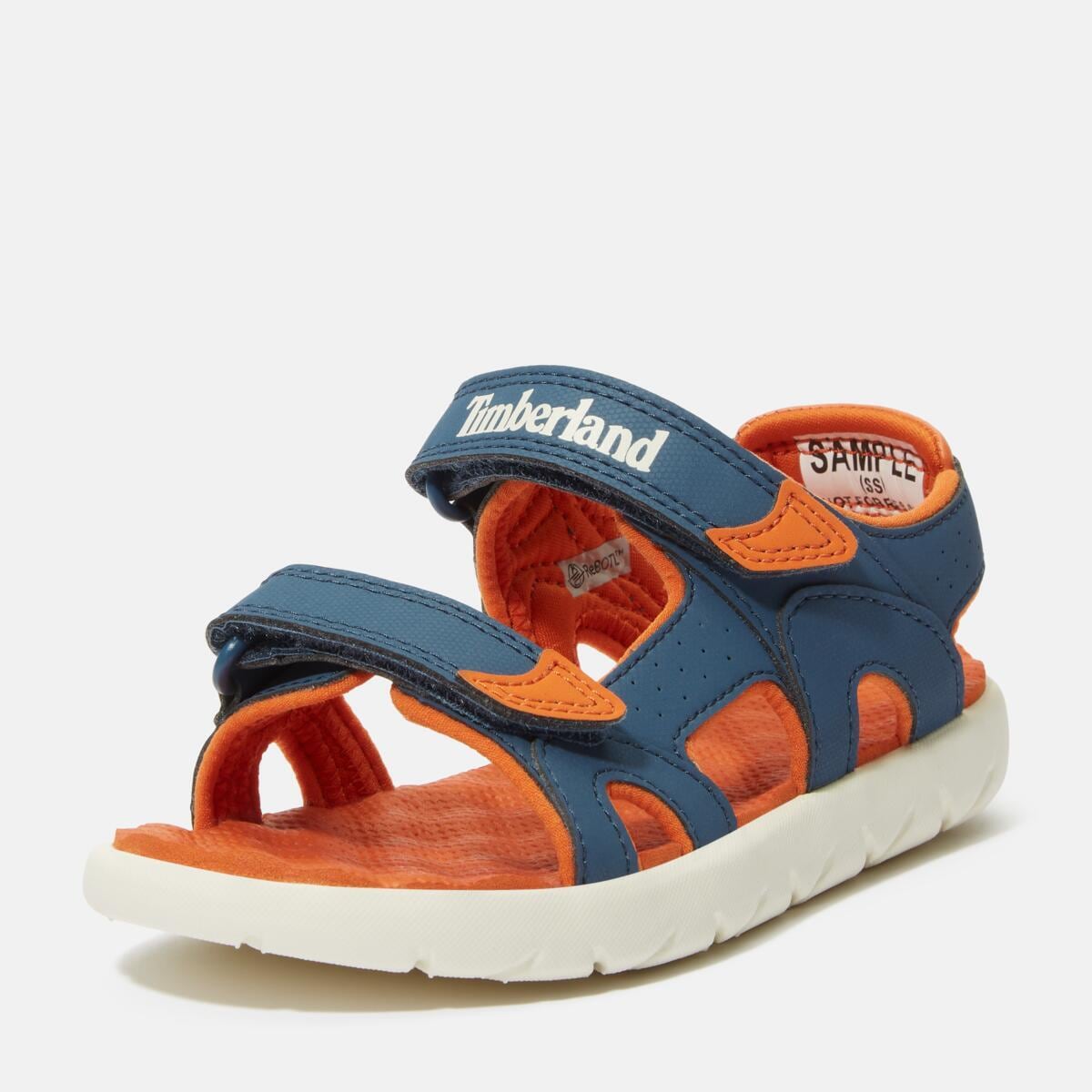 Sandale TIMBERLAND "PERKINS ROW BACKSTRAP SANDAL", Kinder, Gr. 24, blau (dunkelblau), Synthetik, Schuhe Sandale, mit Klettverschluß