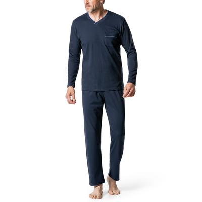 Walbusch Herren Wohlfühl Schlaf-Anzug Easycare Blau Image