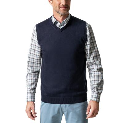 Walbusch Herren Ärmelloser Pulli Soft-Cotton Blau Image