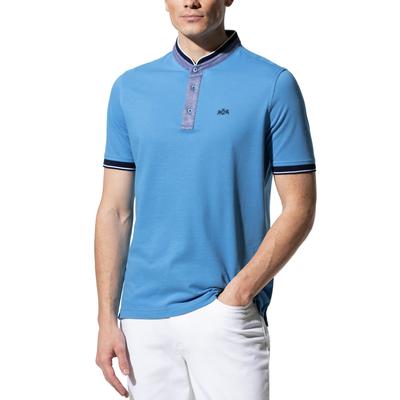 Walbusch Herren Stehkragen-Polo Maritim Blau Image