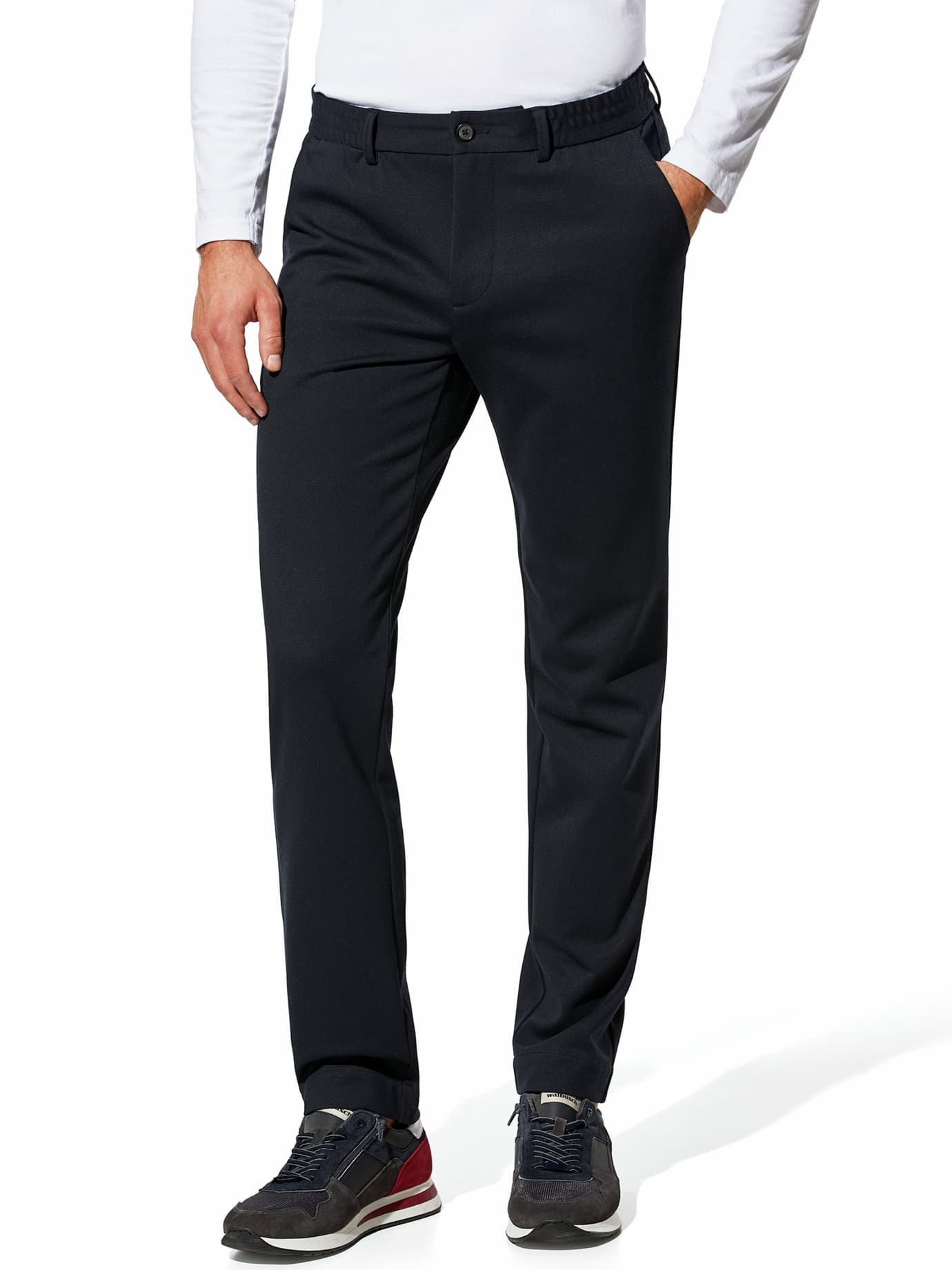 Walbusch Herren Bügelfrei-Travelhose Blau