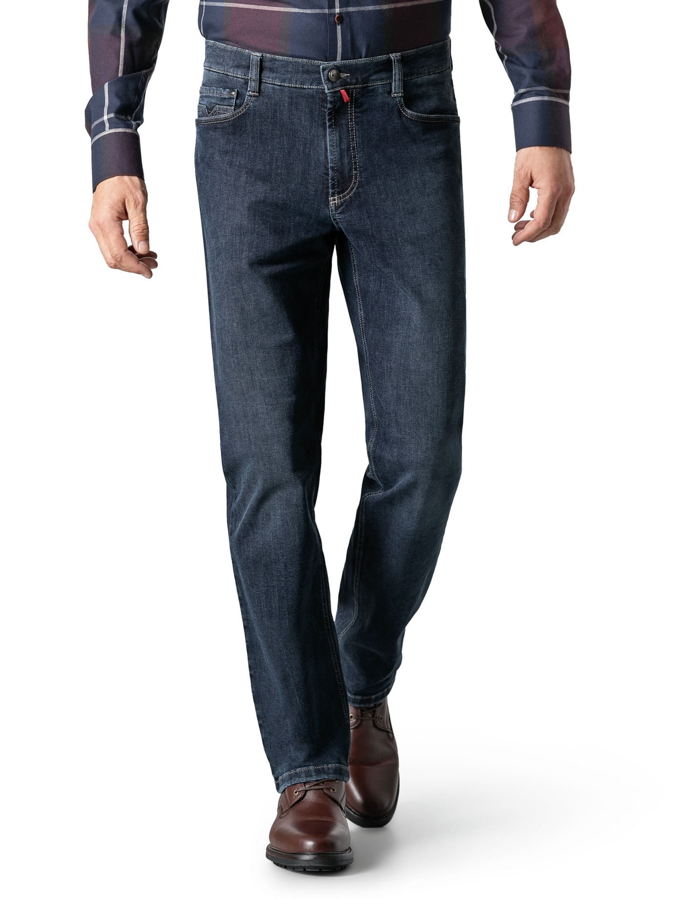 Walbusch Herren Bügelfrei Flex Jeans Comfort Fit Blau