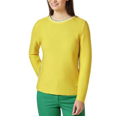 Walbusch Damen Baumwollpullover Galonstreifen Gelb Image
