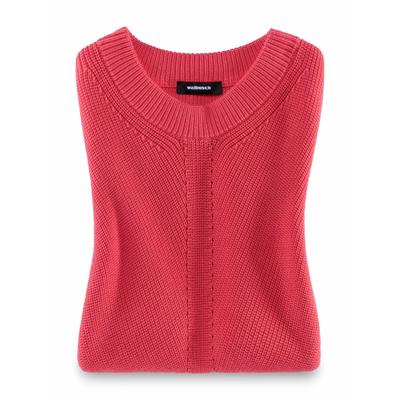 Walbusch Damen Rundhals-Pullunder Diagonalstruktur Orange Image