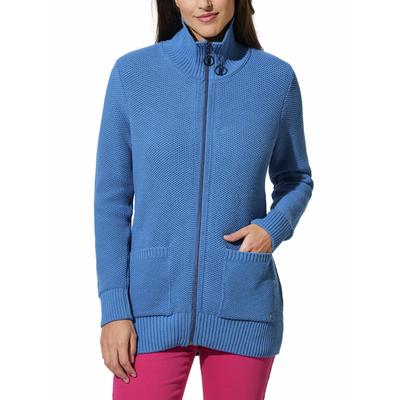 Walbusch Damen Zip-Longstrickjacke Hellblau noch offen: Muster Image