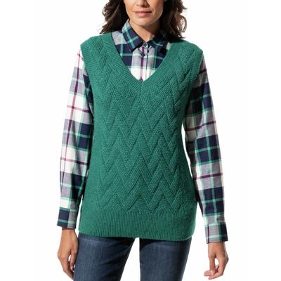 Walbusch Damen V-Neck Ärmelloser Pullover Cosy Gruen Image