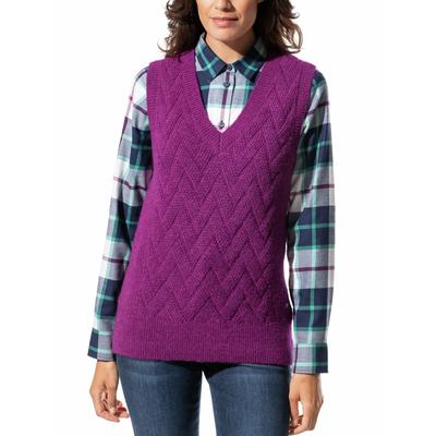 Walbusch Damen V-Neck Ärmelloser Pullover Cosy Lila Image