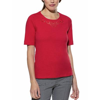 Walbusch Damen Baumwollshirt Lochstickerei Rot Image