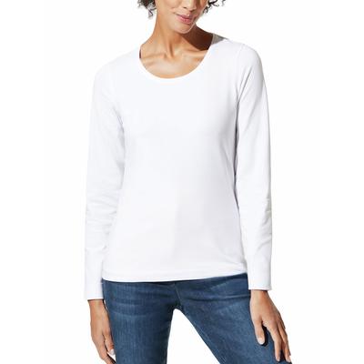 Walbusch Damen Baumwoll-Basic-Shirt Langarm Weiss Image