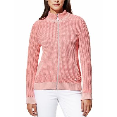 Walbusch Damen Reliefstruktur-Strickjacke Orange mehrfarbig Image