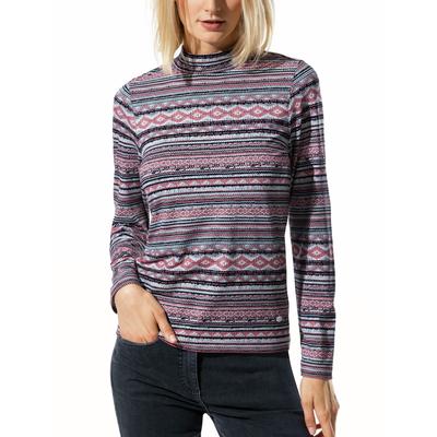 Walbusch Damen Stehbundshirt Strickmuster Rose gemustert Image