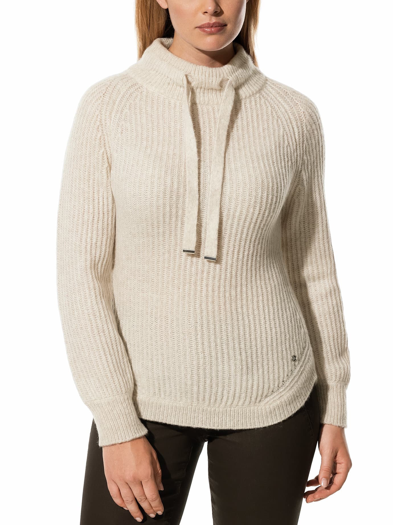 Walbusch Damen Kuschelgarn-Pullover Weiß