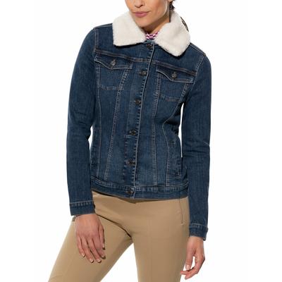 Walbusch Damen Jeans Jacke Teddykragen Blau Image