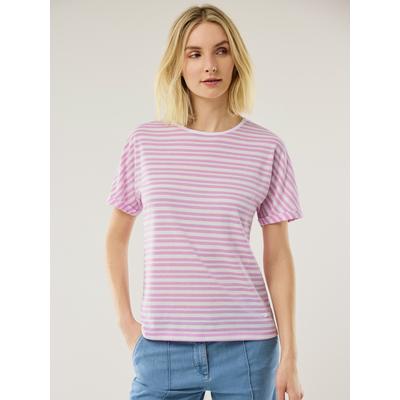 Walbusch Damen Kimonoshirt Ringelstruktur Rose gestreift Image