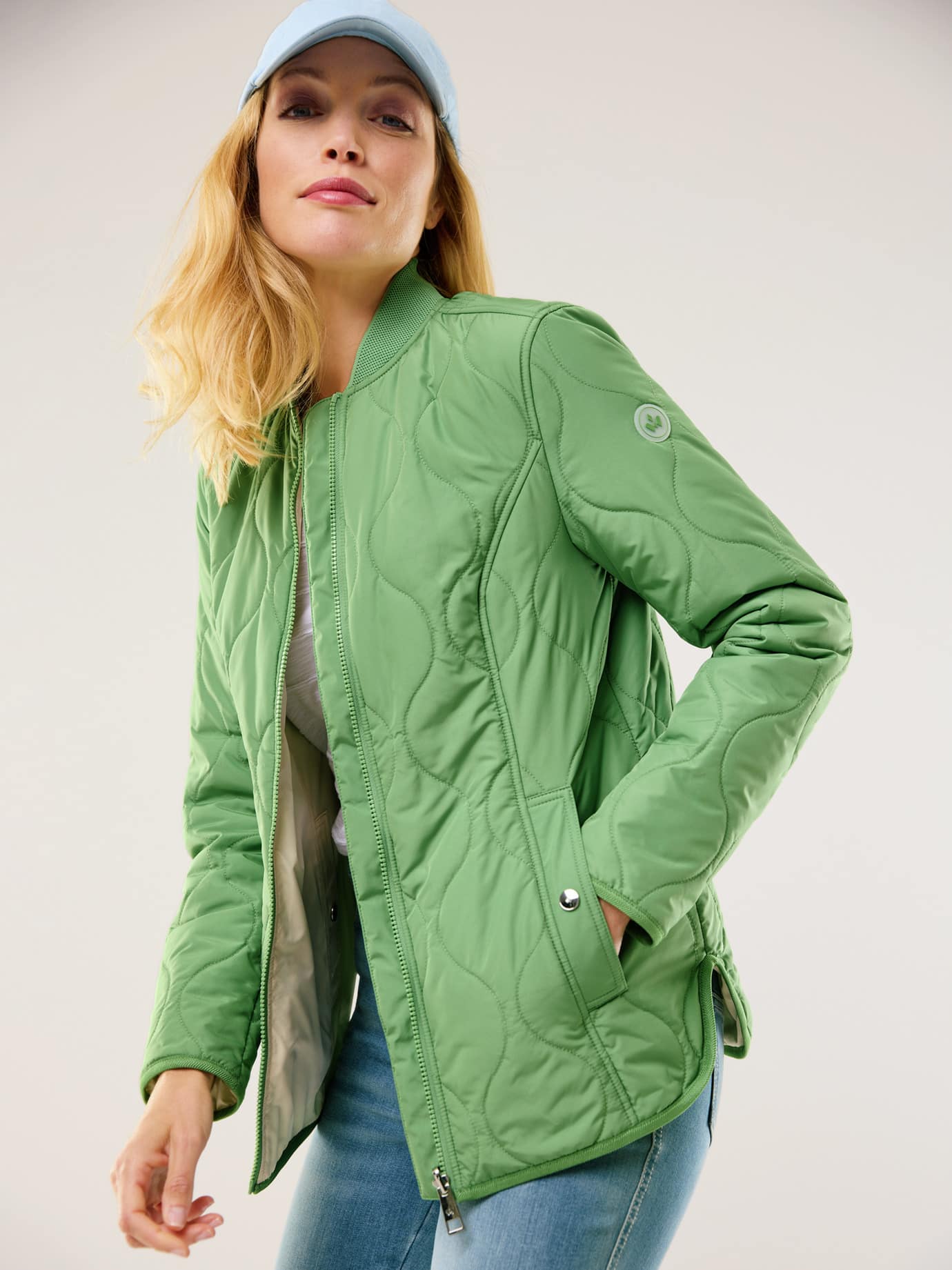 Walbusch Damen Ultraleicht Wende Jacke Grün mehrfarbig