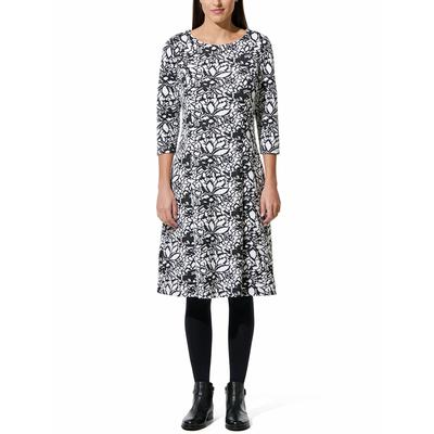Walbusch Damen Softjersey-Jacquardkleid Weiss mehrfarbig