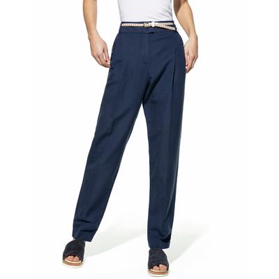 Walbusch Damen Leinenmix Chino Hose Blau Image